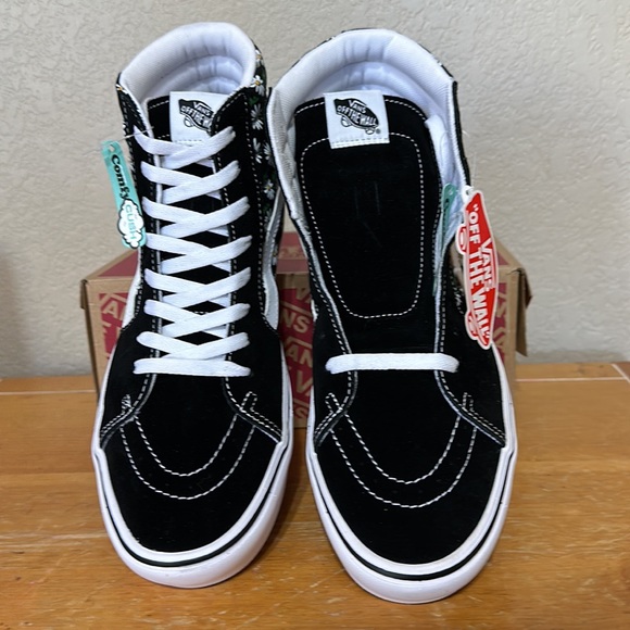 Vans Sk8 hi Comfycush scribble Flower daisy black men’s size 12 - Picture 3 of 10